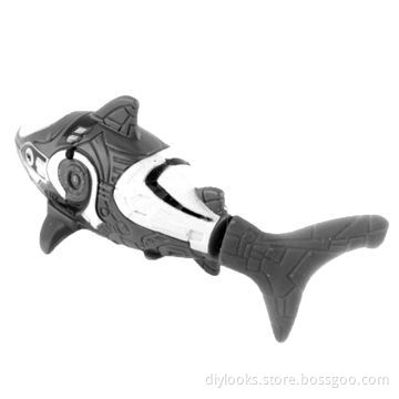 Electric Pet Shark Style Fish Toy, Gray Color, Sized 8.5 x 3 x 3cm